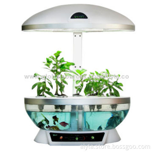 Creative fashion simple table lamp with aquarium, intelligent feature, white flower pot as a flower
